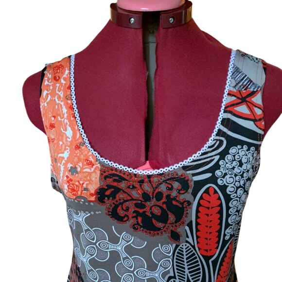 GITANE - Colorful Sleeveless Patchwork Dress - large - Picture 2 of 11